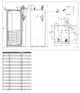 Bosch Pufferspeicher mit vertikaler Bauweise, seitlichem Anschlüssen und gezeichneten Abmessungen. Technische Informationen sind im Diagramm aufgeführt.